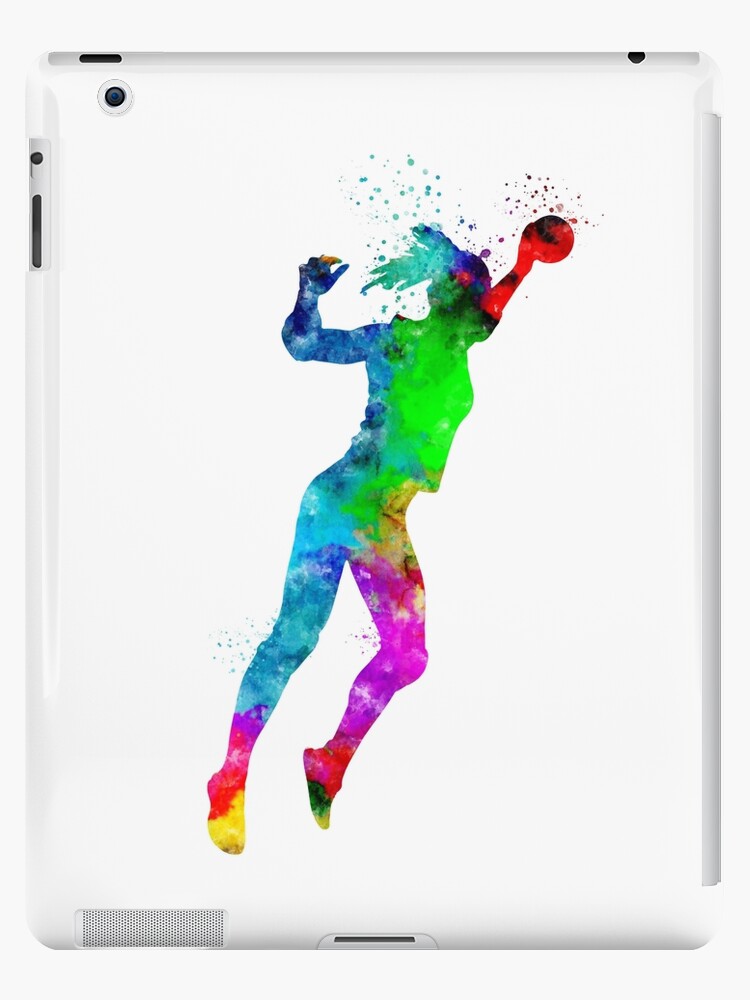 Handball Girl Colorful Watercolor Silhouette | iPhone Case