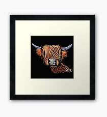 Scottish Highland Cow 'CHILLI PEPPER' by Shirley MacArthur Framed Print