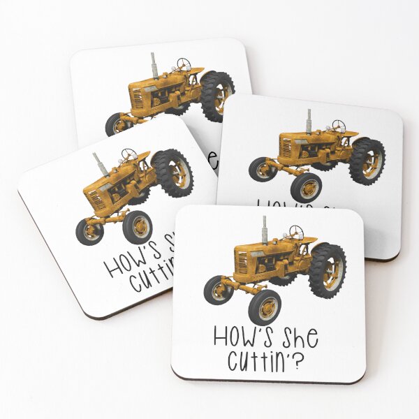 Item preview, How’s she cuttin’? The farmers greeting - orange Tractor designed and sold by Haiii-Designs.