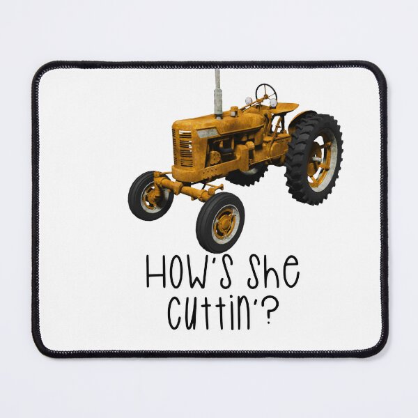 Item preview, How’s she cuttin’? The farmers greeting - orange Tractor designed and sold by Haiii-Designs.