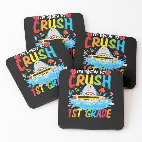 Item preview, Ready To Crush 1st Grade Funny Shark Boys Back To School  designed and sold by sheilase.