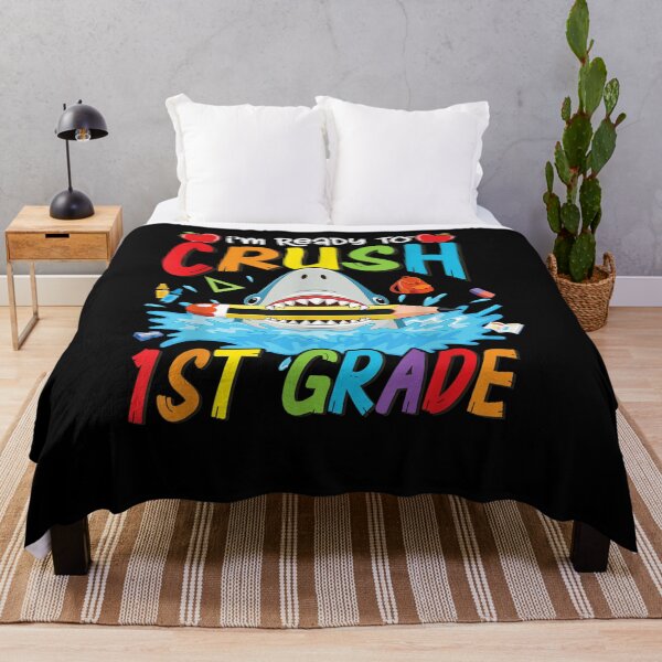 Item preview, Ready To Crush 1st Grade Funny Shark Boys Back To School  designed and sold by sheilase.