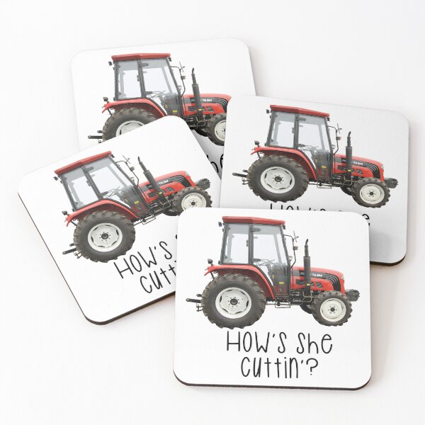 Item preview, How’s she cuttin’? The farmers greeting - red Tractor designed and sold by Haiii-Designs.