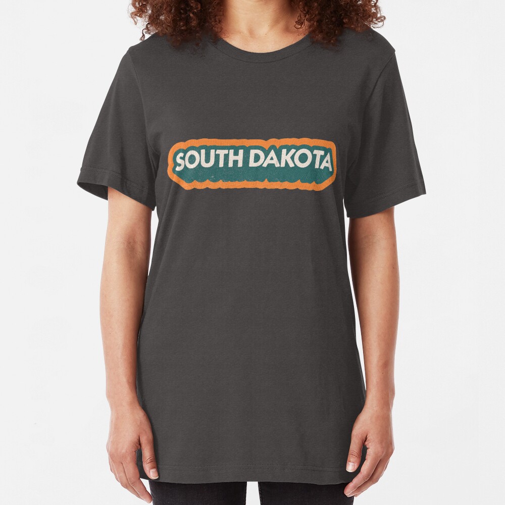 South Dakota State Sticker | Retro Pop Slim Fit T-Shirt