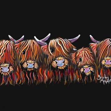 Aperçu de l'œuvre Vaches poilues des Highlands écossaises 'The Hairy Bunch of Coos' par Shirley MacArthur de Shirley MacArthur Limited