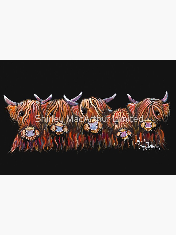 Aperçu 2 sur 2. Housse d'ordinateur avec l'œuvre Vaches poilues des Highlands écossaises 'The Hairy Bunch of Coos' par Shirley MacArthur créée et vendue par ShirleyMacA.