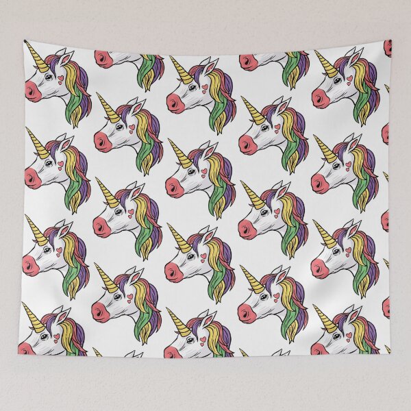 Item preview, Unicorn Head Rainbow Hearts designed and sold by TotalityDesigns.