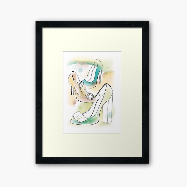 Watercolour heels Framed Art Print