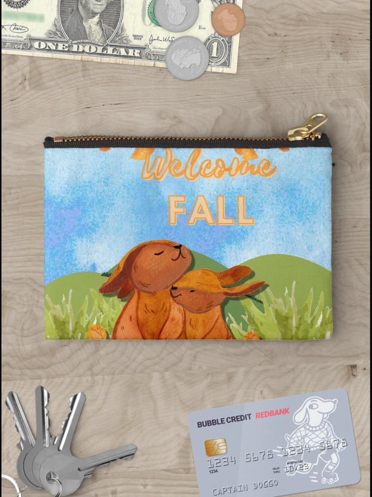 Thumbnail 3 of 4, Zipper Pouch, Welcome Fall (Rabbit Family) designed and sold by SimplyMe-Plus.