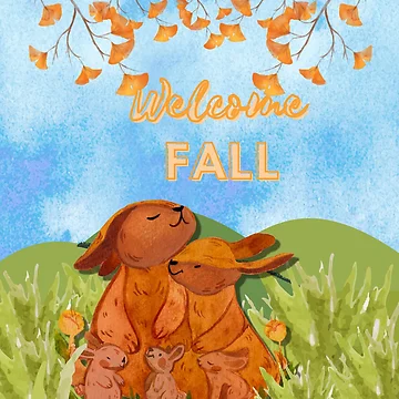 Artwork thumbnail, Welcome Fall (Rabbit Family) by SimplyMe-Plus