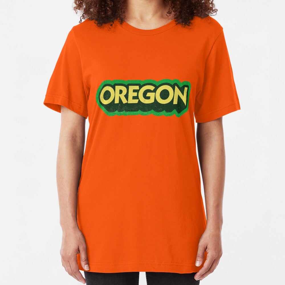 Oregon State Sticker | Retro Pop Slim Fit T-Shirt