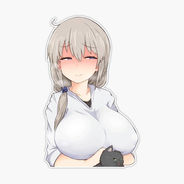 Uzaki-chan Wants to Hang Out! Anime Girl Short Hair Big Boobs White Hair 12  Canvas