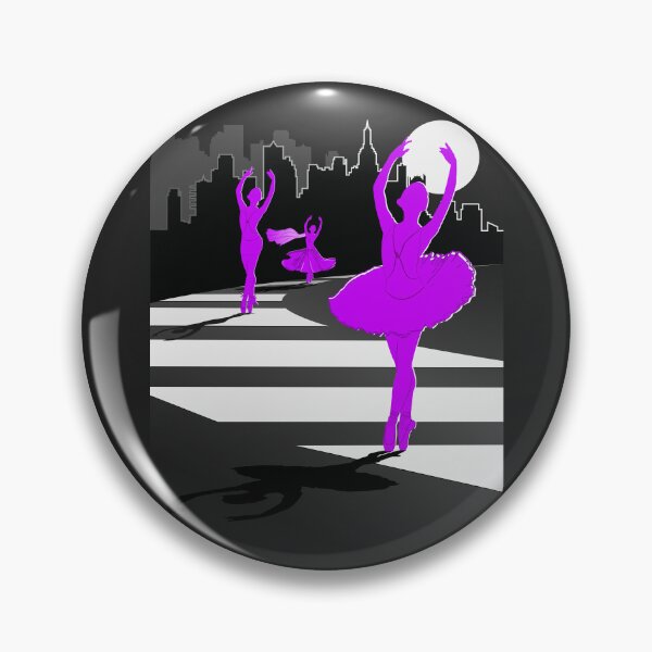 Item preview, Dancers in the Moonlight - Purple Dancers on Shades of Black Cityscape - VBK - VisionsByKaren designed and sold by VisionsByKaren.
