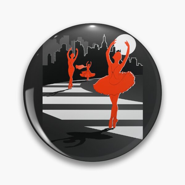 Item preview, Dancers in the Moonlight - Orange Dancers on Shades of Black Cityscape - VBK - VisionsByKaren designed and sold by VisionsByKaren.