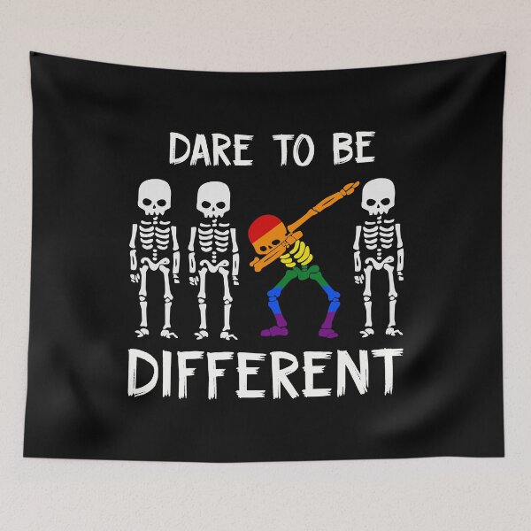 Item preview, Dare To Be Different Funny Skeleton LGBT Halloween designed and sold by Teapot-art.