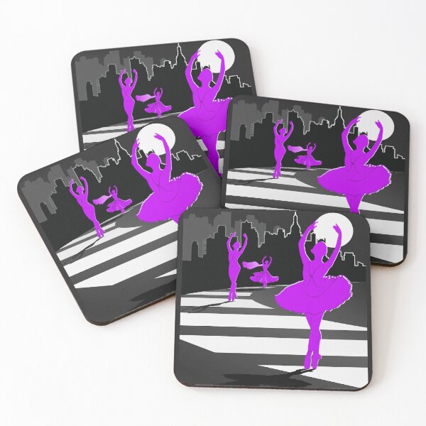 Item preview, Dancers in the Moonlight - Purple Dancers on Shades of Black Cityscape - VBK - VisionsByKaren designed and sold by VisionsByKaren.