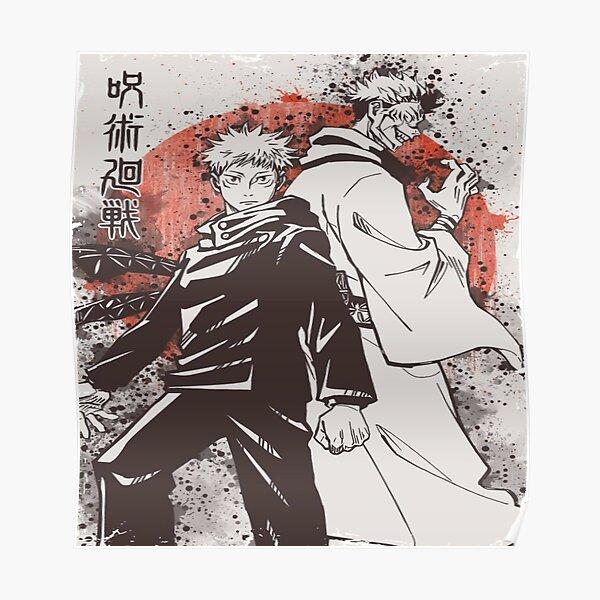 Jujutsu Kaisen Sukuna And Yuji Itadori Poster For Sale By Dotsonart Redbubble