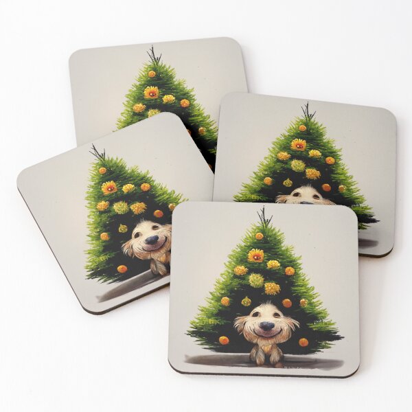 Item preview, Christmas Dog X-mas Tree Ornaments Holiday Season Cute Funny Puppy designed and sold by Weirdarto.