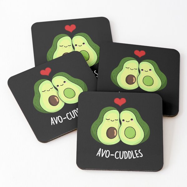 Item preview, Avocuddles Funny Avocado Love Puns (Dark BG) designed and sold by punnybone.