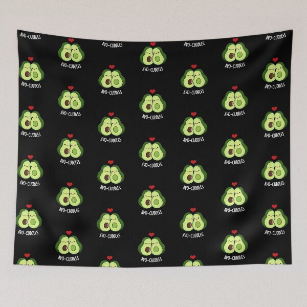 Item preview, Avocuddles Funny Avocado Love Puns (Dark BG) designed and sold by punnybone.