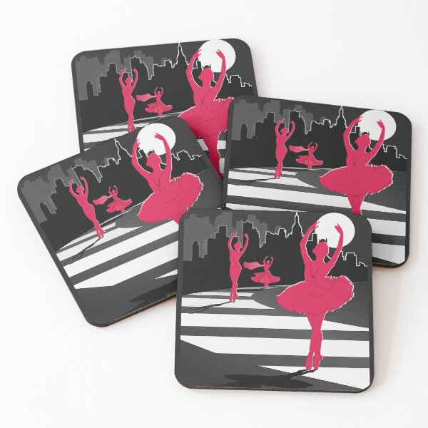 Item preview, Dancers in the Moonlight - Red Dancers on Shades of Black Cityscape - VBK - VisionsByKaren designed and sold by VisionsByKaren.