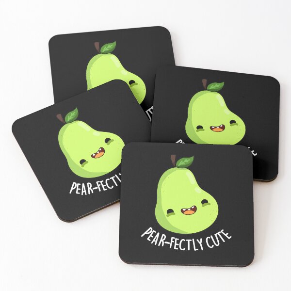 Item preview, Pear-fectly Cute Sweet Fruit Pear Puns (Dark BG) designed and sold by punnybone.