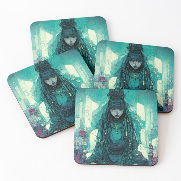 Item preview, Meditation of the Cyber Hacker -  Tecno Noir Cyber Punk Demon Hunter designed and sold by esotericorigins.