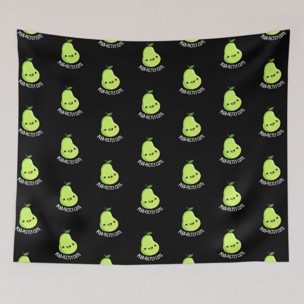 Item preview, Pear-fectly Cute Sweet Fruit Pear Puns (Dark BG) designed and sold by punnybone.