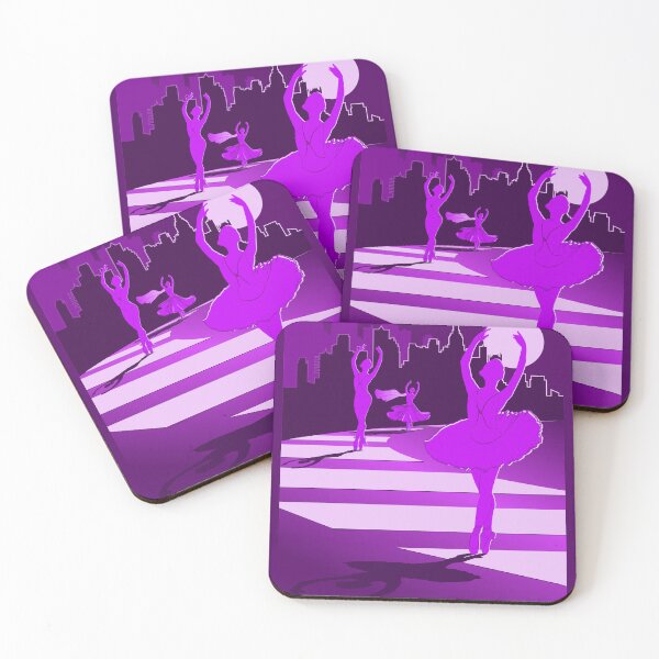Item preview, Dancers in the Moonlight - Purple Dancers on Shades of Purple Cityscape - VBK - VisionsByKaren designed and sold by VisionsByKaren.