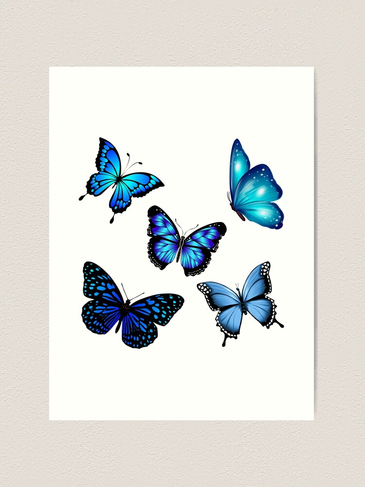 Blue Monarch Butterfly - art by lo - Paintings & Prints, Animals