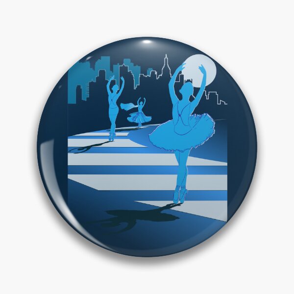 Item preview, Dancers in the Moonlight - Blue Dancers on Shades of Blue Cityscape - VBK - VisionsByKaren designed and sold by VisionsByKaren.