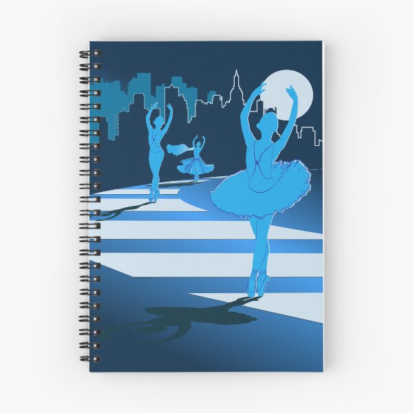 Item preview, Dancers in the Moonlight - Blue Dancers on Shades of Blue Cityscape - VBK - VisionsByKaren designed and sold by VisionsByKaren.