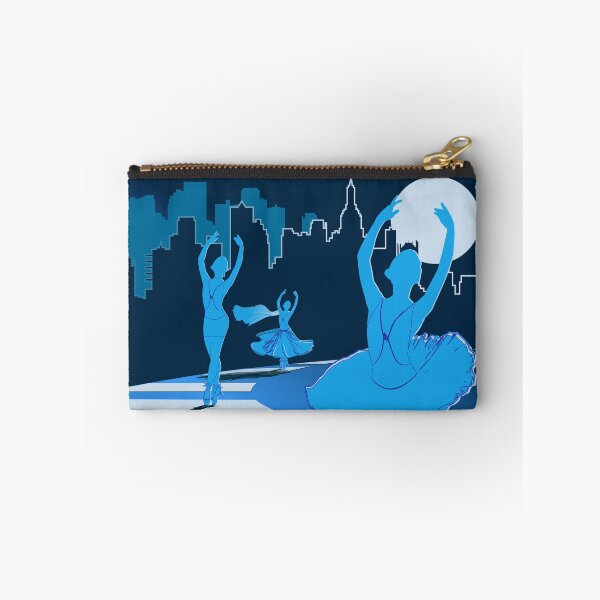 Item preview, Dancers in the Moonlight - Blue Dancers on Shades of Blue Cityscape - VBK - VisionsByKaren designed and sold by VisionsByKaren.