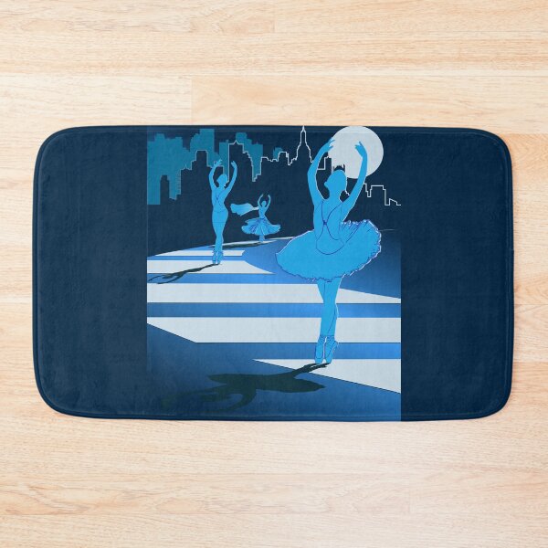 Item preview, Dancers in the Moonlight - Blue Dancers on Shades of Blue Cityscape - VBK - VisionsByKaren designed and sold by VisionsByKaren.