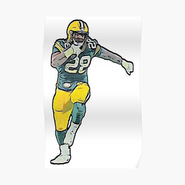 AJ Dillon Poster Green Bay Packers Wall Art Printable 