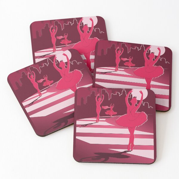 Item preview, Dancers in the Moonlight - Red Dancers on Shades of Red Cityscape - VBK - VisionsByKaren designed and sold by VisionsByKaren.