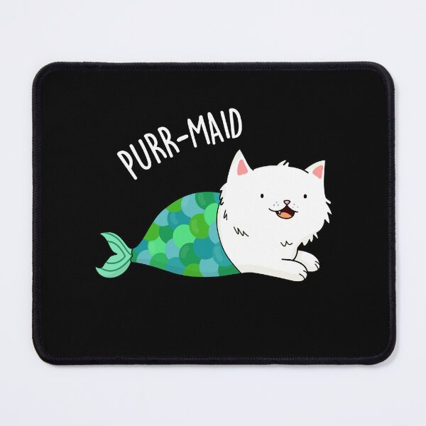 Item preview, Purr-maid Funny Kitty Cat Mermaid Puns (Dark BG) designed and sold by punnybone.