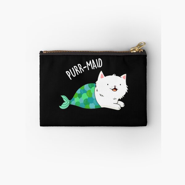 Item preview, Purr-maid Funny Kitty Cat Mermaid Puns (Dark BG) designed and sold by punnybone.