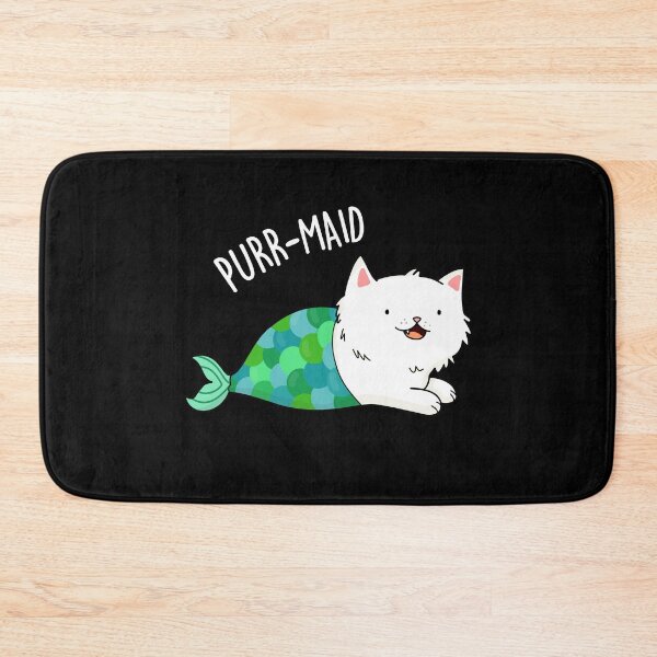 Item preview, Purr-maid Funny Kitty Cat Mermaid Puns (Dark BG) designed and sold by punnybone.