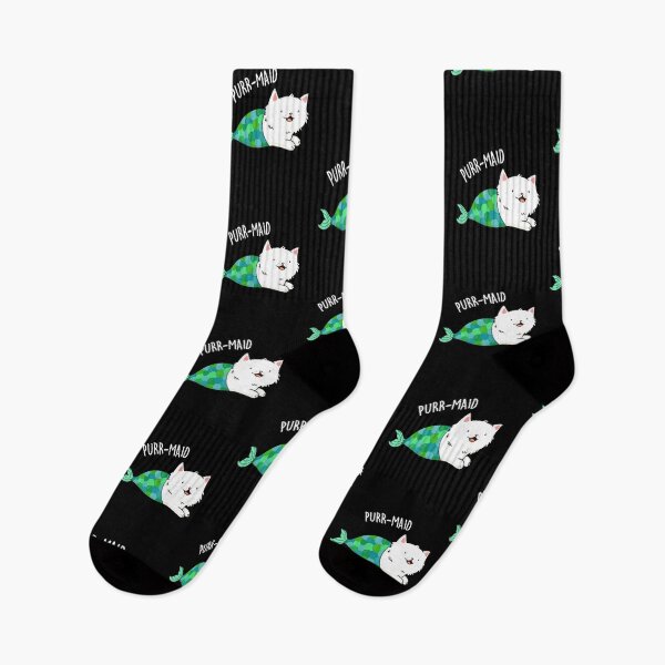 Item preview, Purr-maid Funny Kitty Cat Mermaid Puns (Dark BG) designed and sold by punnybone.