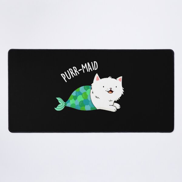 Item preview, Purr-maid Funny Kitty Cat Mermaid Puns (Dark BG) designed and sold by punnybone.