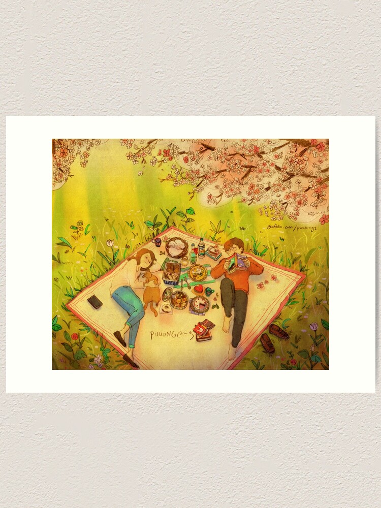 Alternate view of A picnic Art Print