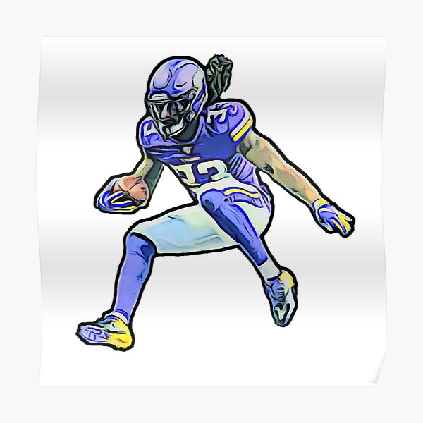 Dalvin cook vikings running back bold cartoon  Poster for Sale by eNVy Co