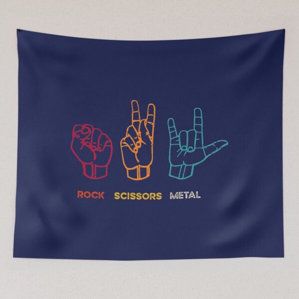 Item preview, Rock Scissors Heavy Metal Black Dark Rock Death Metal designed and sold by BubuNerea.