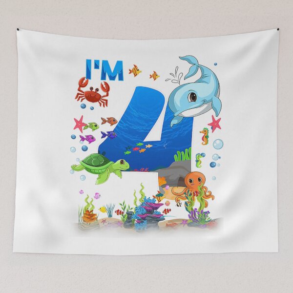 Item preview, 4 Year Old Birthday Whale Fish Sea Birthday Boys and Girls designed and sold by donnaeeqs624.