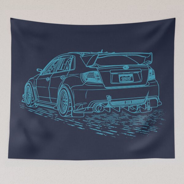 Item preview, Subie Impreza WRX Stinkeye Lineart Blueprint designed and sold by JDM Guyvit.