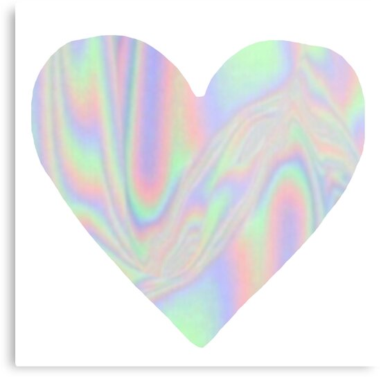 “Holographic heart” Metal Print by miasarts | Redbubble