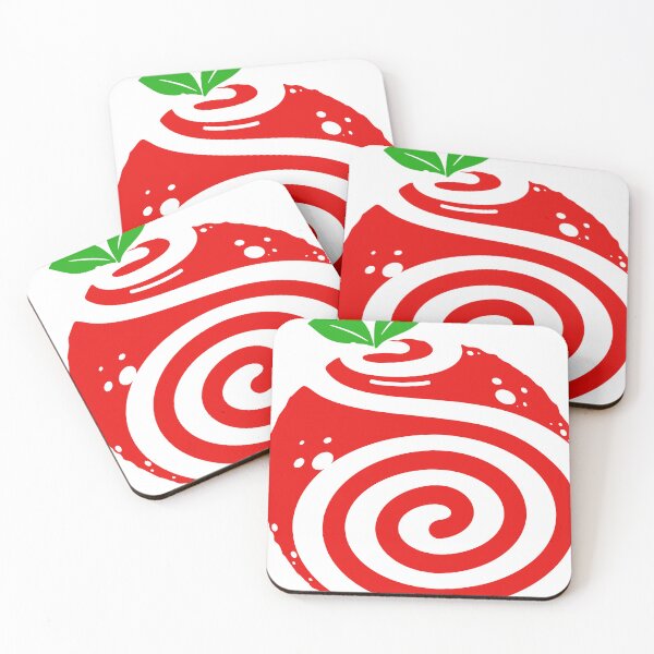 Item preview, Swirly Letter S inside a Red Fruit with Tiny Green Leaves designed and sold by Wiggly Lines.