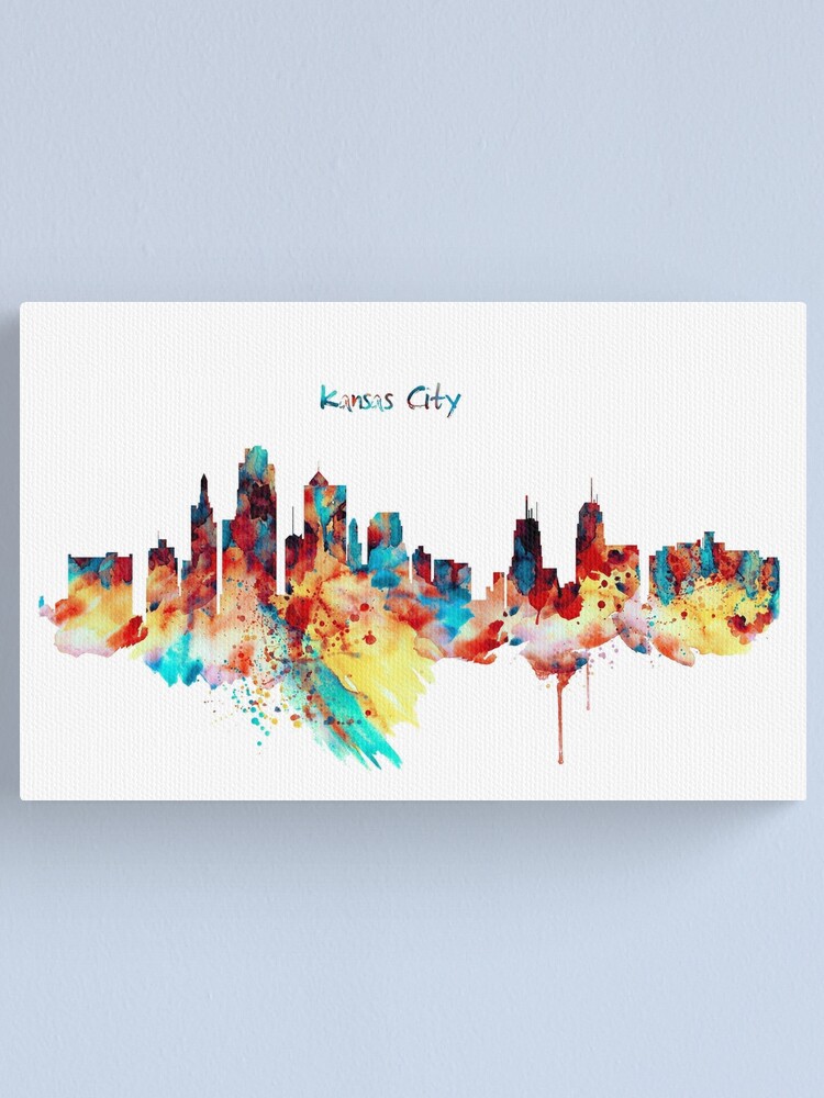 Kansas City Skyline Silhouette Canvas Print By Caracatita75 Redbubble