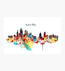 Kansas City Skyline Silhouette Photographic Print